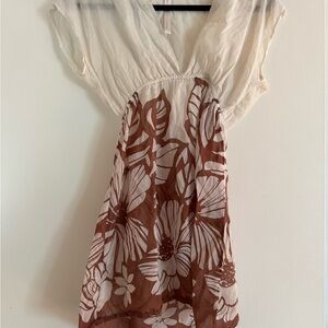 Renee C. Cream and Brown Dress